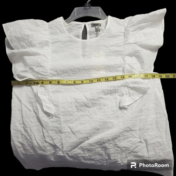 NWT A New Day Flutter Sleeve White Blouse M - Picture 3 of 6